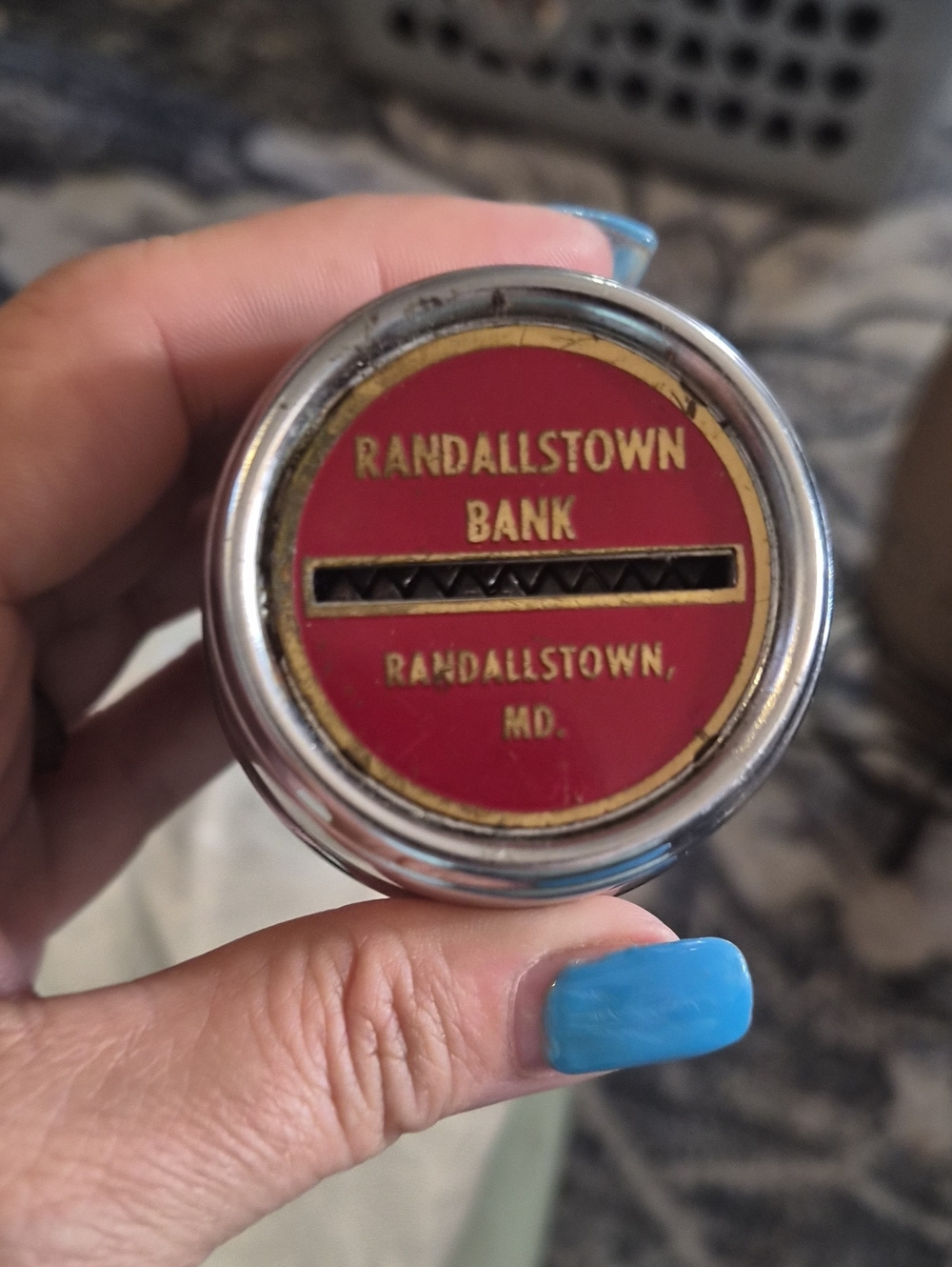 Red Metal Coin Bank